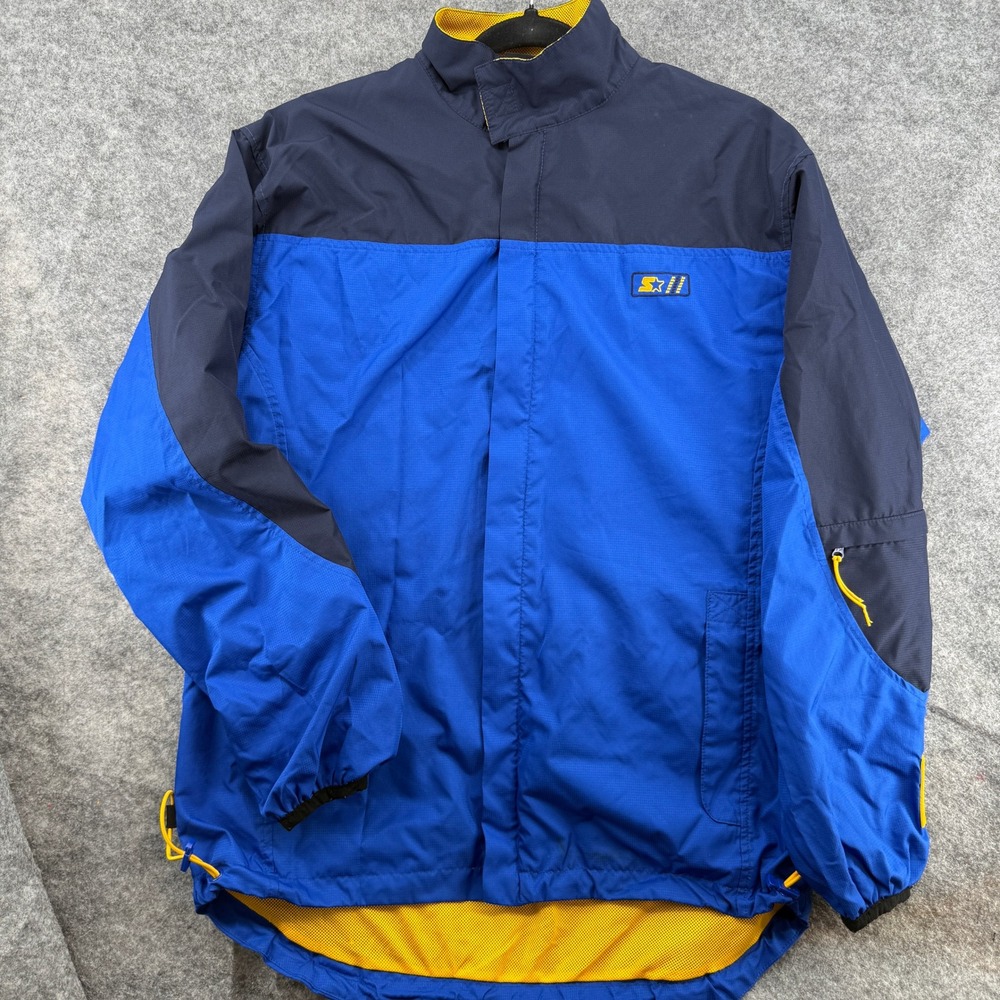 Starter Windbreaker Jacket Mens Small Blue Colorblock Full Zip Mesh Lined - Picture 4 of 16